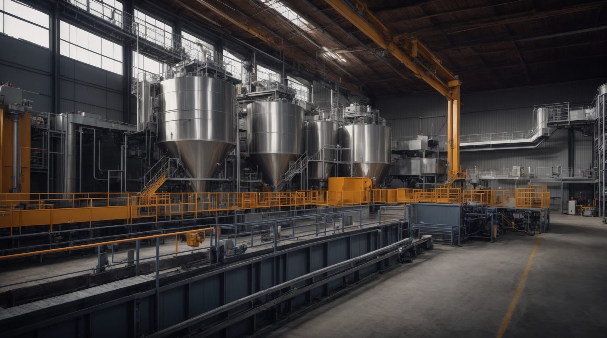 a schematic design of an automated dry concrete batching plant