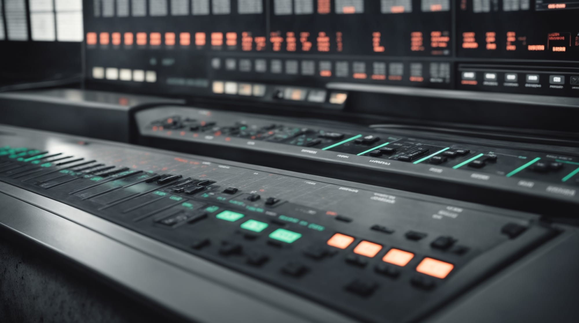 Control panel displaying data in a modern concrete batching system