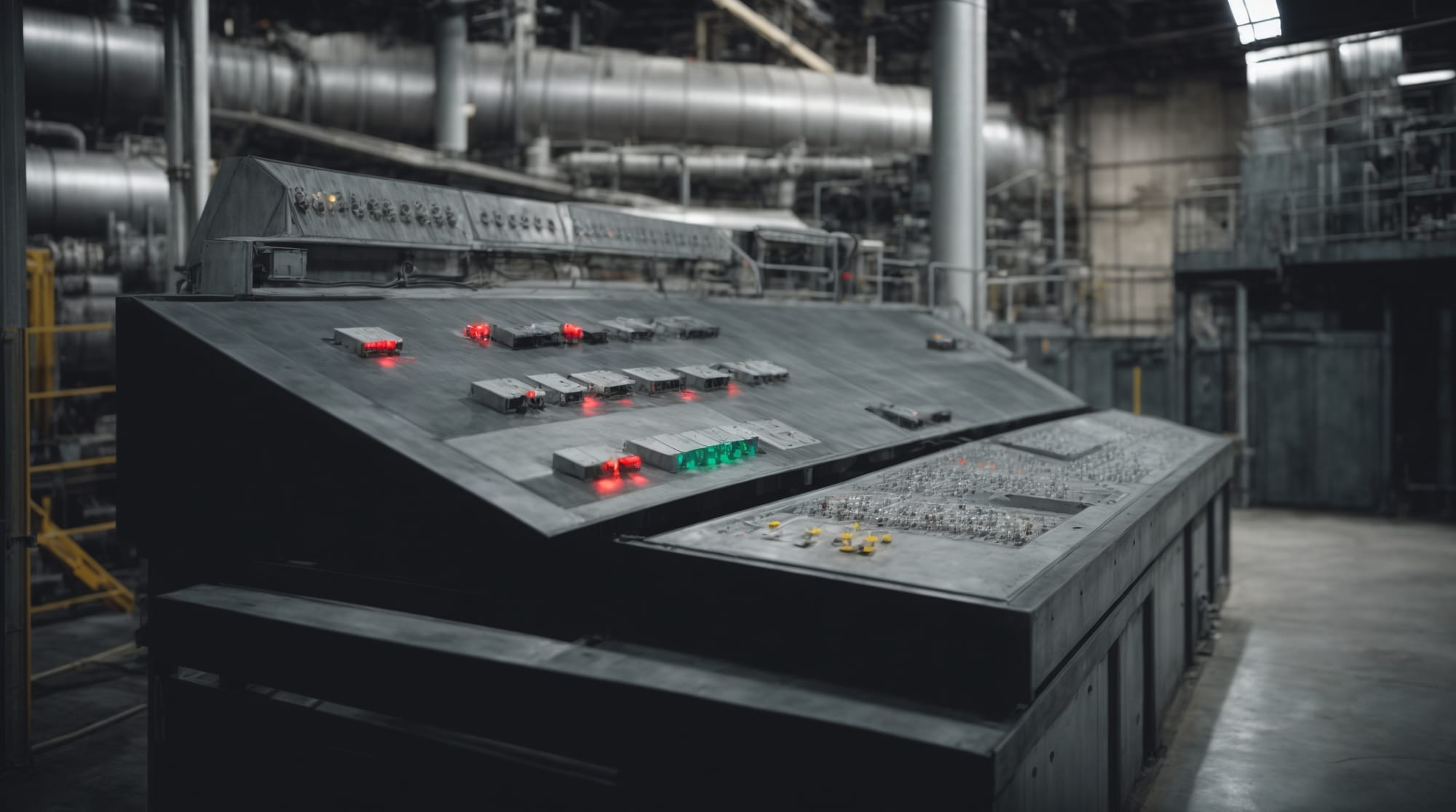 automation Automation system panel inside a concrete batching plant