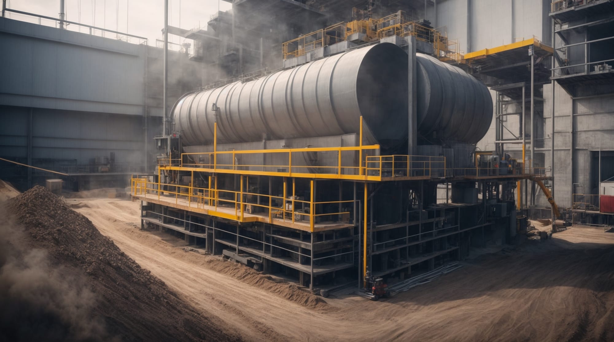 A modern dry concrete batching plant