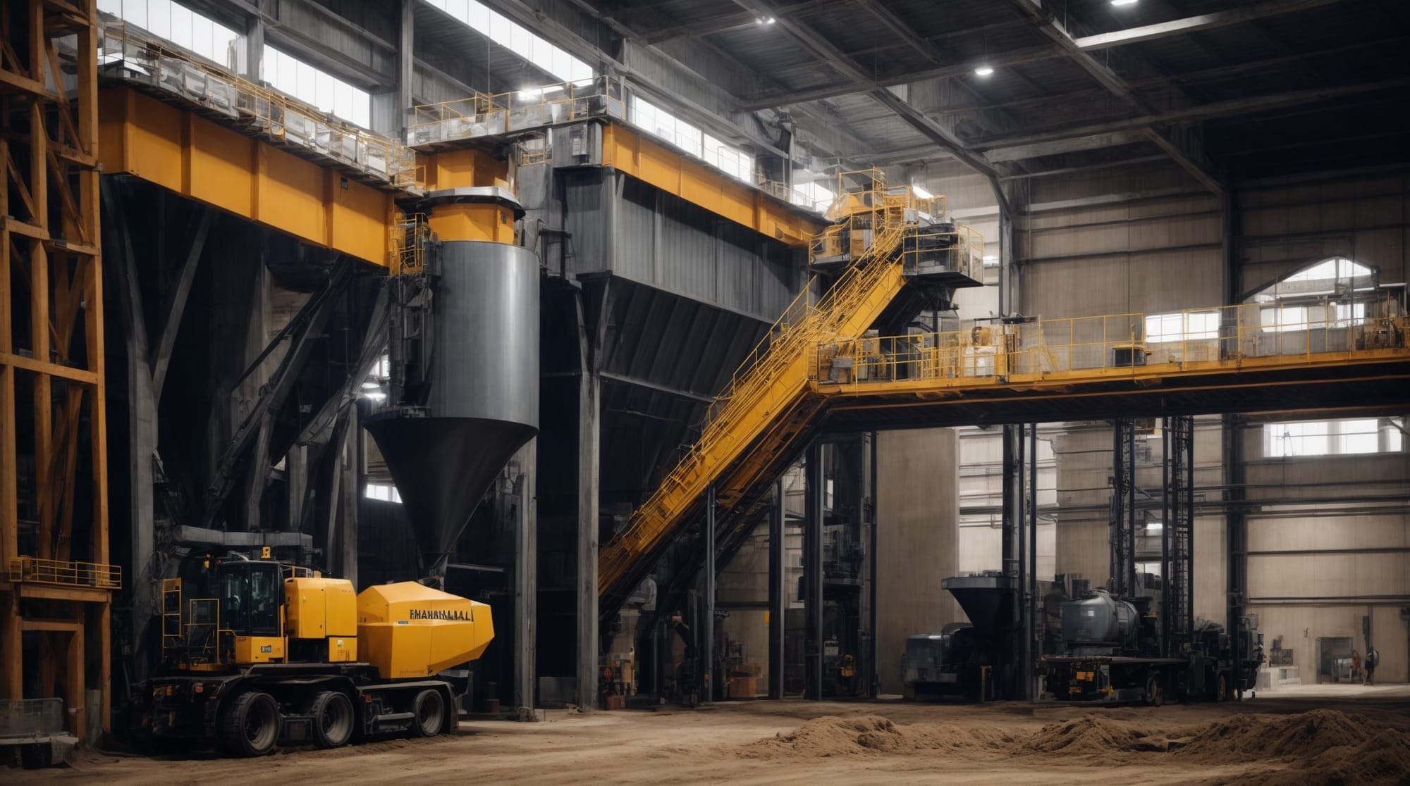 Modern dry concrete batching plant