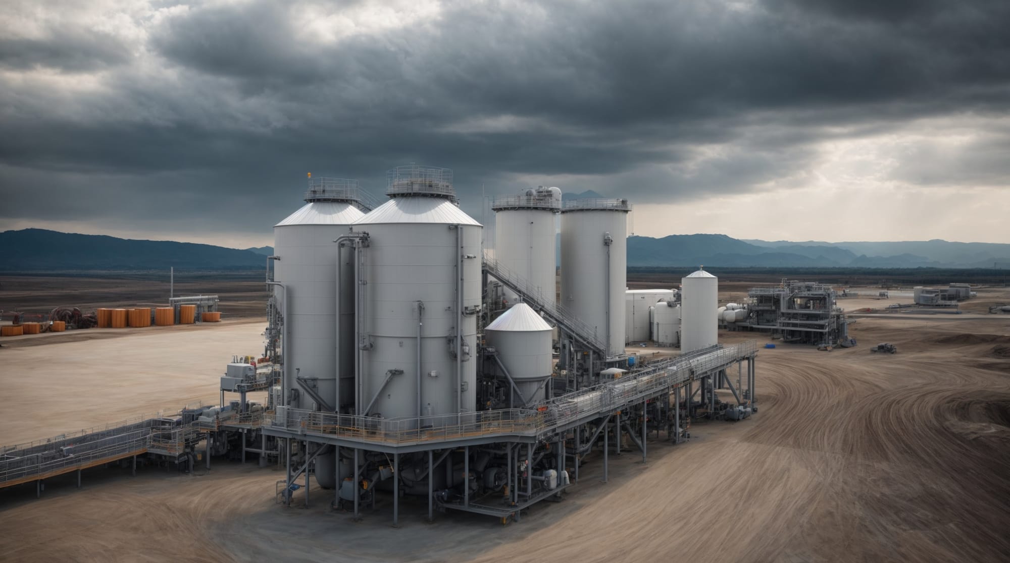 Custom-engineered dry batching plant set up for a large construction project