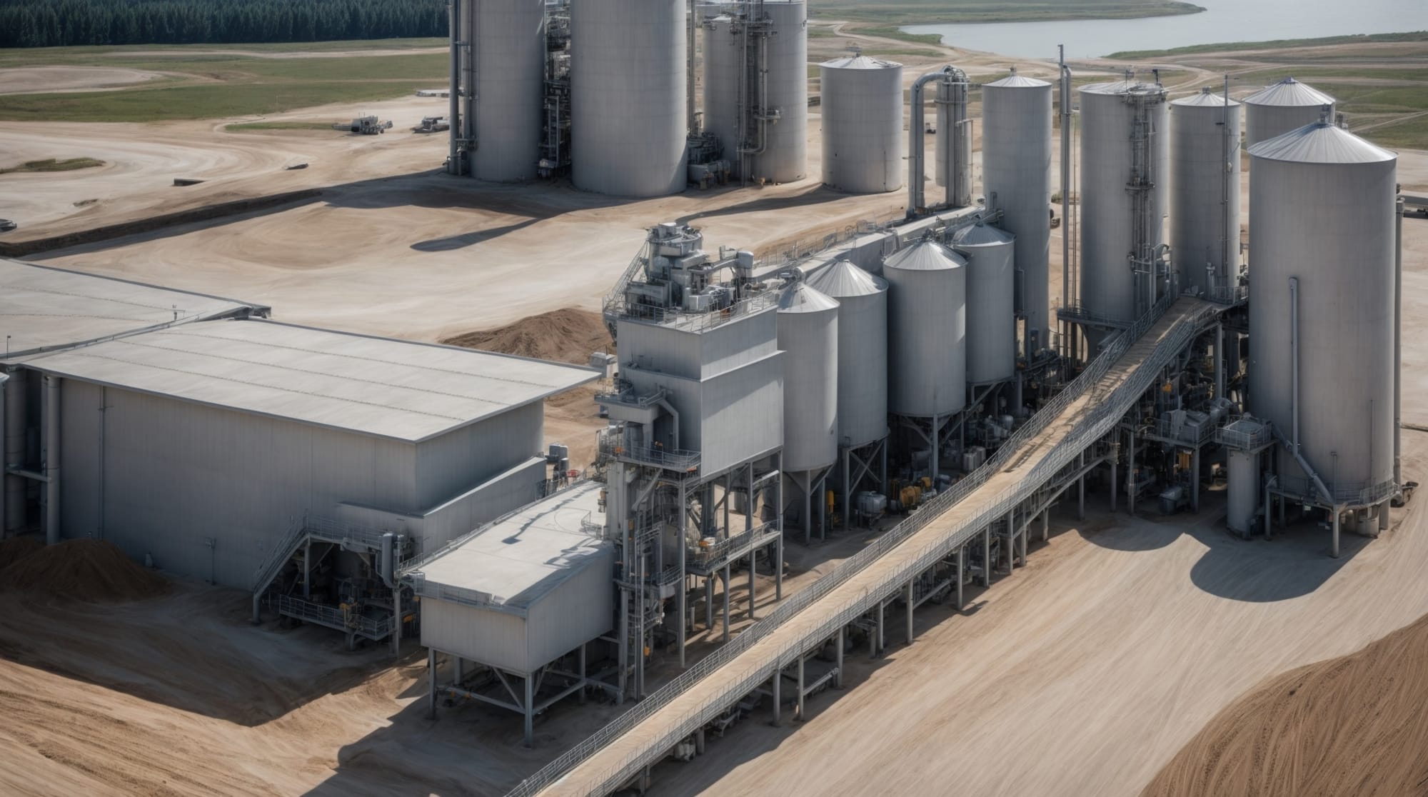 customized concrete mix exiting a batching plant