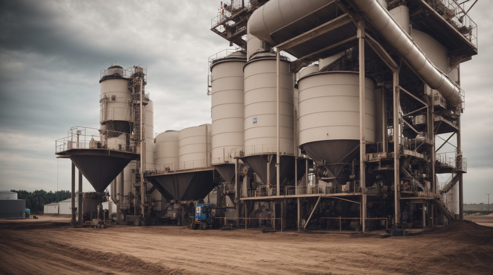 a highly mechanized dry concrete batching plant