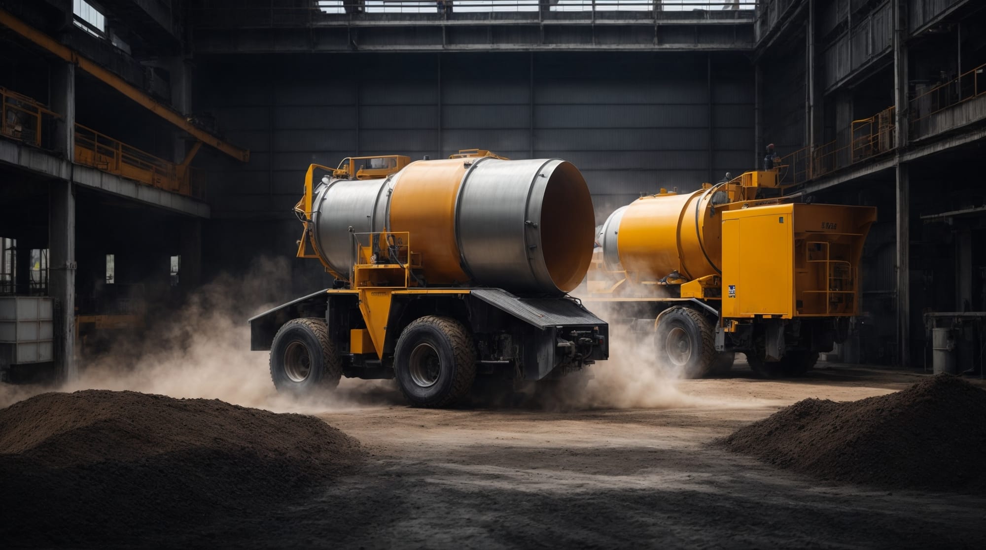 next-generation automated concrete mixer in operation