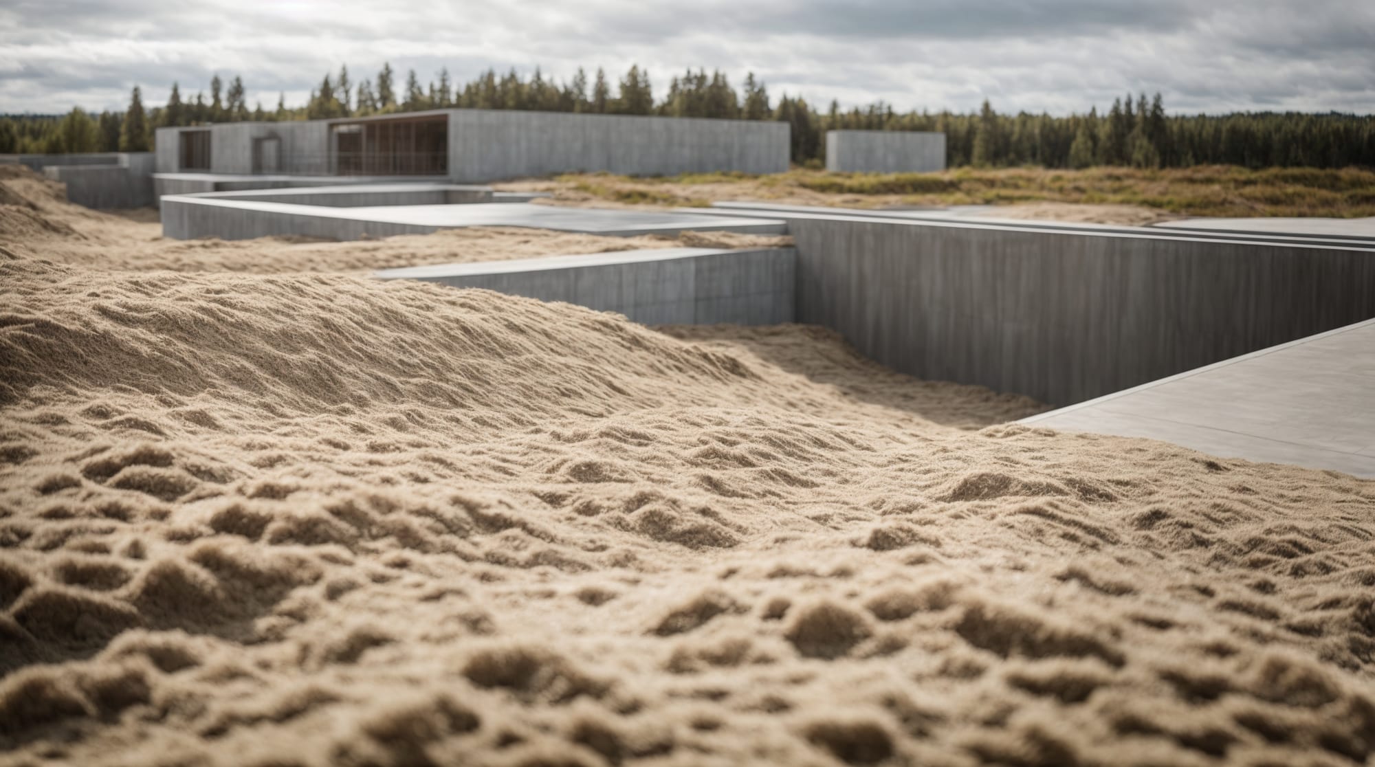 Seaweed-based eco-friendly concrete being used in innovative residential construction projects in Scandinavia.
