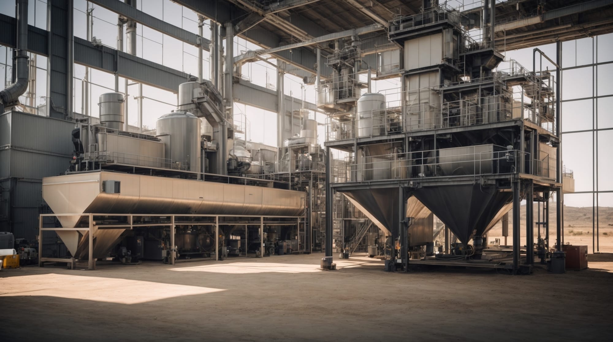 Sustainable dry concrete batching plant using solar power