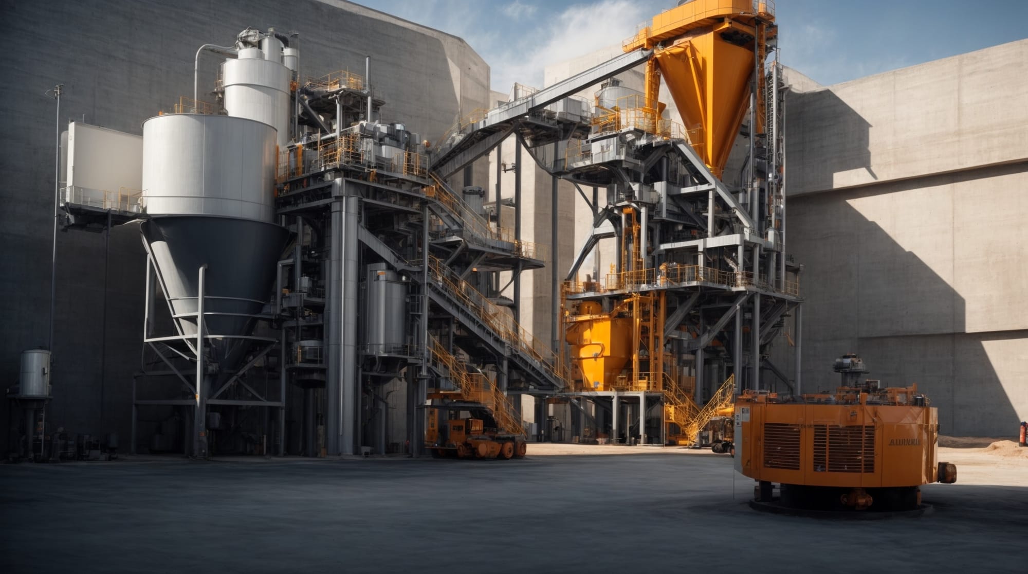 A modern dry concrete batching plant utilizing UHPC technology