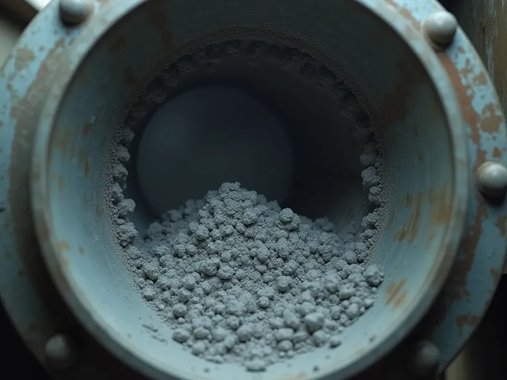 Close up of concrete mixer drum rotating with gray slurry inside showing texture and motion in industrial setting